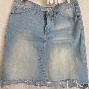 High waisted denim mini skirt